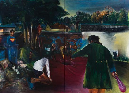 蒋华君 《一切悲伤都可以接受,如果被讲述成故事》260x360cm 布面油画 2014年