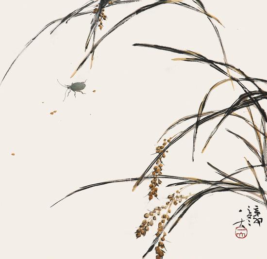 陈天《秋熟》64x44cm