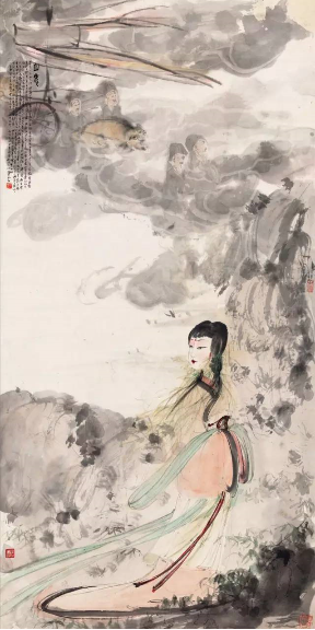 傅抱石(1904-1965) 山鬼 立轴 设色纸本 丙戌(1946年)作 134 × 67 cm