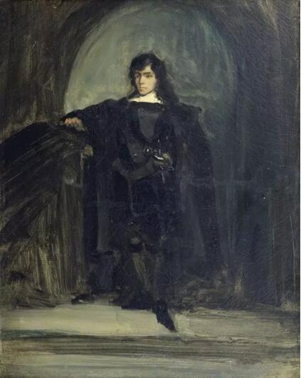 《哈姆雷特式的自画像》（Autoportrait en Hamlet），欧仁·德拉克罗瓦（Eugène Delacroix），欧仁·德拉克罗瓦国立美术馆，巴黎

Photo (C) musée national Eugène Delacroix