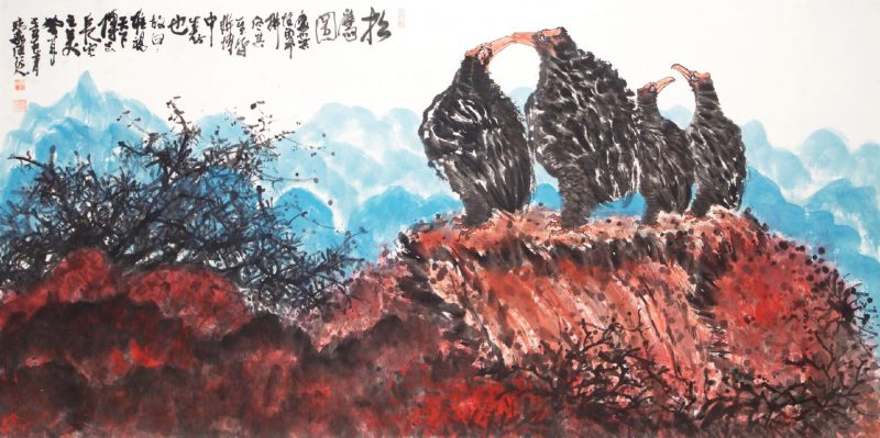 中国当代画鹰大师_朱祖国-ZhuZuGuo