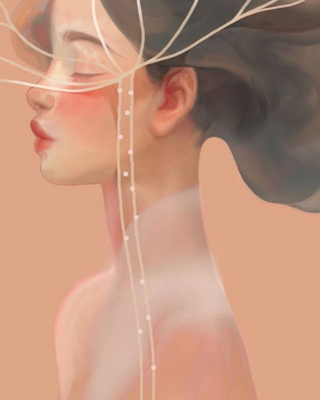 女性人物肖像插画作品集_越南艺术家_Nguyen Uy Vu