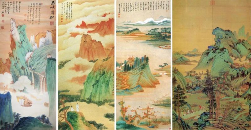 孙志飞家族珍藏张大千_仿王希孟千里江山图及书画成扇 孙志飞家族珍藏张大千_仿王希孟千里江山图及书画成扇